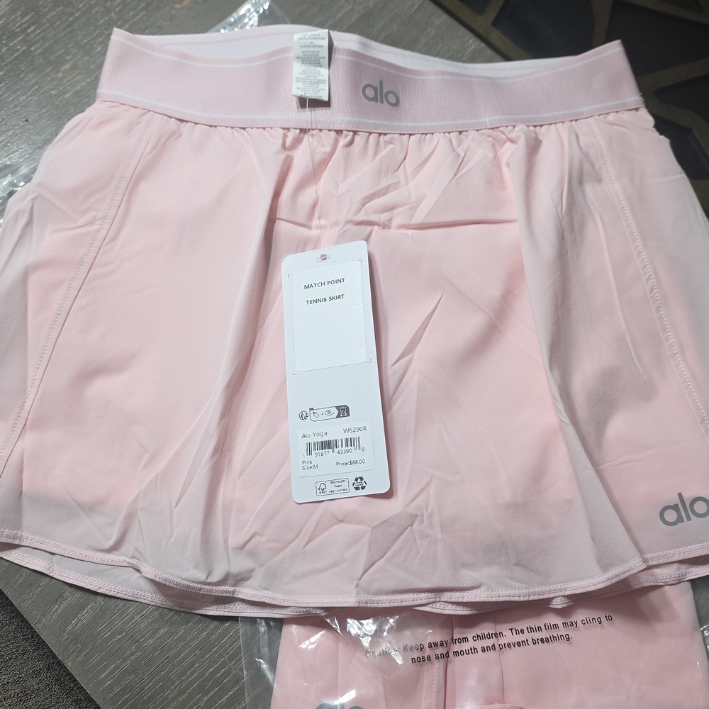 ALO Yoga Light Pink Match Point Tennis Skort